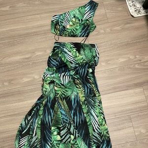 Maxi skirt  beach set , one shoulder top